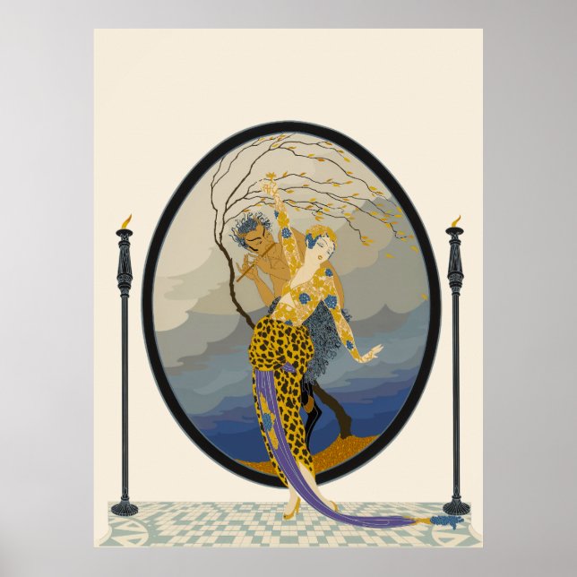 Poster Erté - Femme et Satyr (Devant)