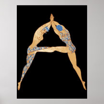 Erté - La lettre A de la suite Alphabet, 1976