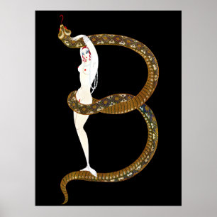 Poster Erté - La lettre B de la suite Alphabet, 1976