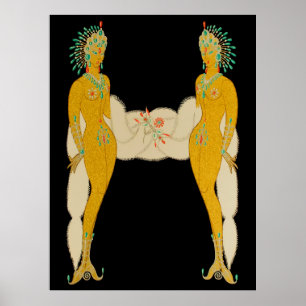 Poster Erté - La lettre H de la suite Alphabet, 1976