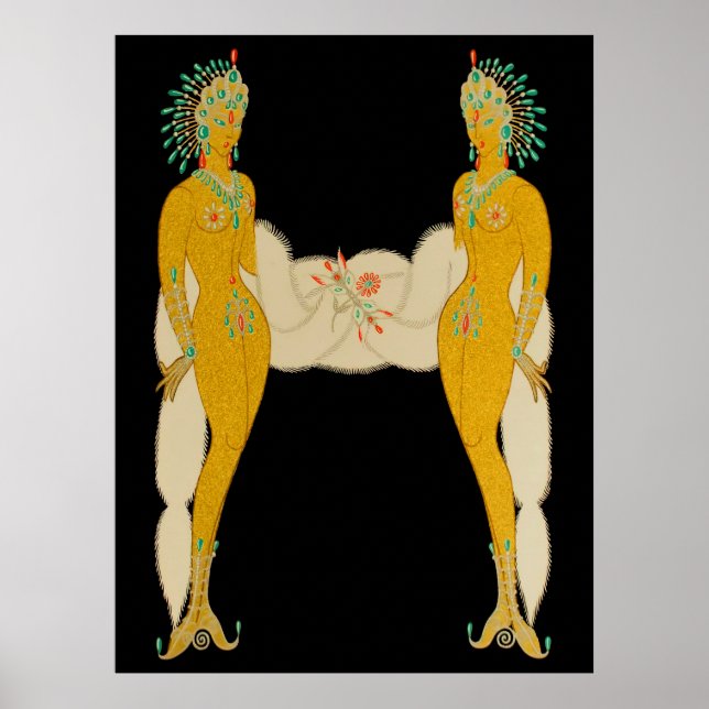 Poster Erté - La lettre H de la suite Alphabet, 1976 (Devant)