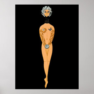 Poster Erté - La Lettre I de l'Alphabet Suite, 1976