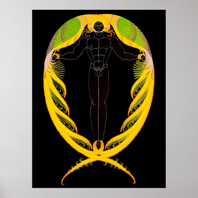 Poster Erté - La Lettre P de la Suite Alphabet, 1976 (Devant)