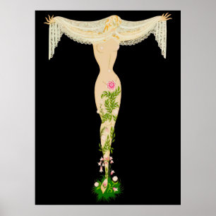 Poster Erté - La Lettre T de la Suite Alphabet, 1976