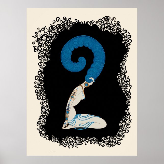 Poster Erté - La Suite Numéraux, Le Numéro 2 (Devant)