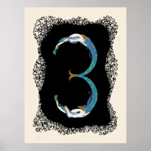 Poster Erté - La Suite Numéraux, Le Numéro 3