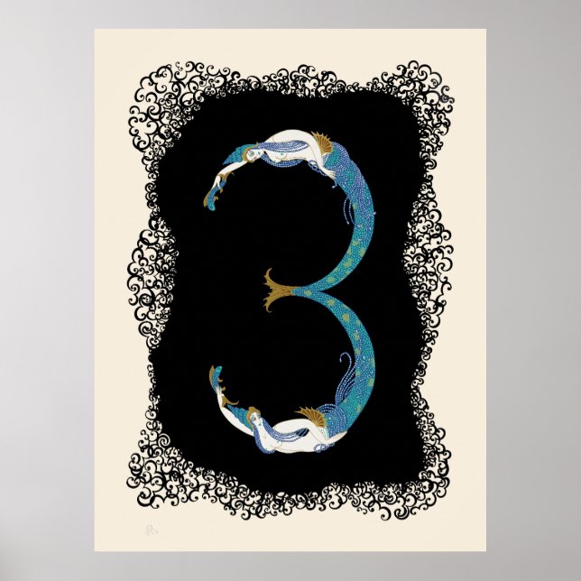 Poster Erté - La Suite Numéraux, Le Numéro 3 (Devant)