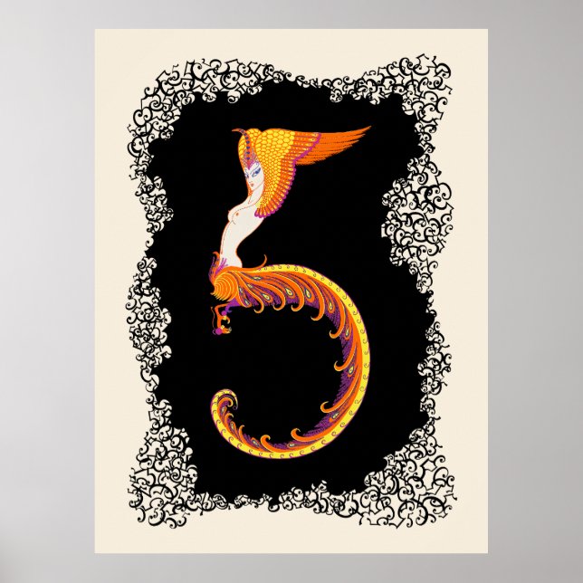 Poster Erté - La Suite Numéraux, Le Numéro 5 (Devant)