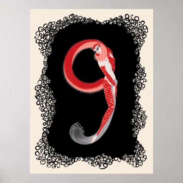 Poster Erté - La Suite Numéraux, Le Numéro 9 (Devant)