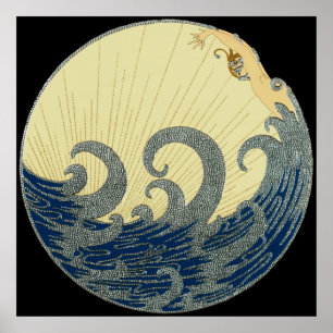 Poster Erté - La Vague [Version Nocturne]