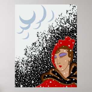 Poster Erté - Les Saisons, Hiver