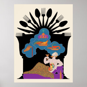 Poster Erté - Les Sept Péchés Mortels Suite, Gluttony