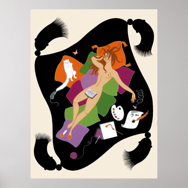 Poster Erté - Les Sept Péchés Mortels Suite, Sloth (Devant)
