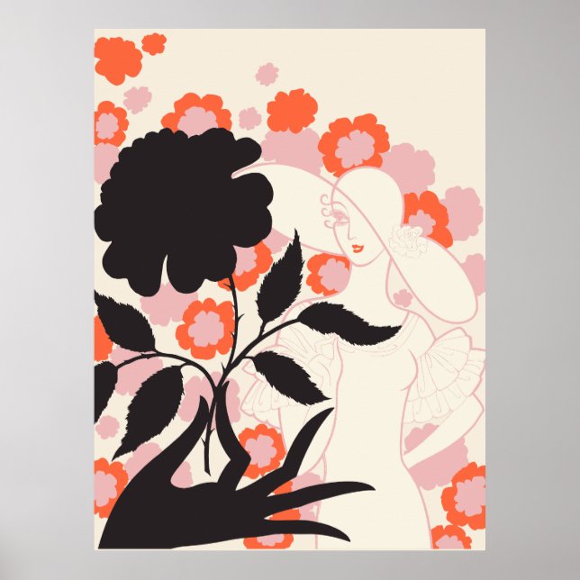 Poster Erté - Rose noir (Devant)