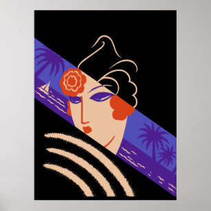 Poster Erté - Stations D'Hiver [Version Nocturne]