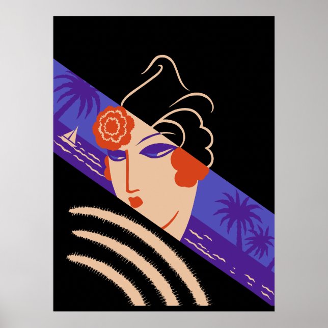 Poster Erté - Stations D'Hiver [Version Nocturne] (Devant)