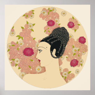 Poster Erté - Suite Rose & Carnations