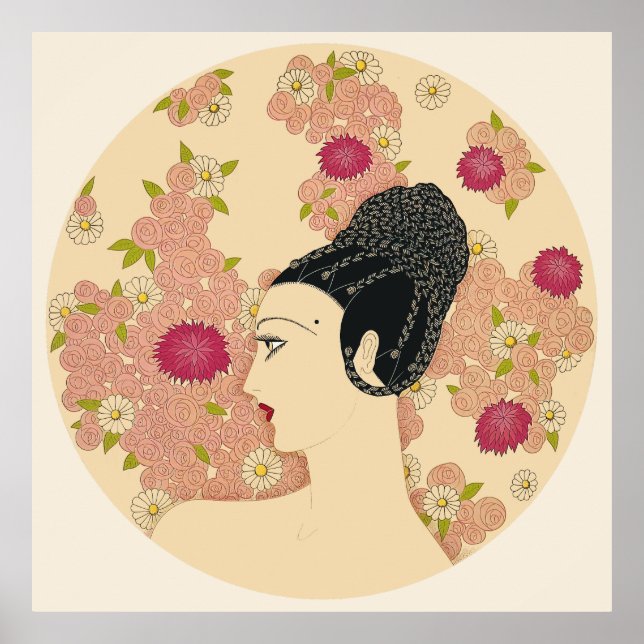 Poster Erté - Suite Rose & Carnations (Devant)