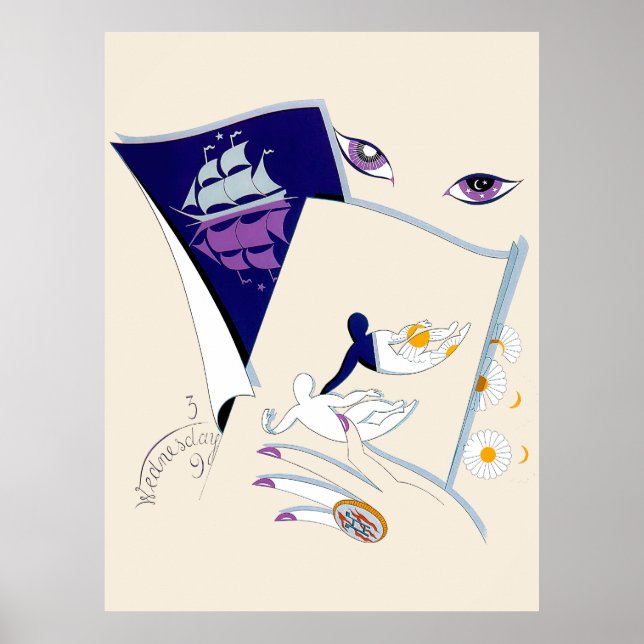 Poster Erté - Suite Zodiac, Gemini (Devant)