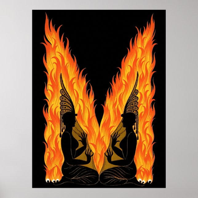 Poster Erté - The Letter M from the Alphabet Suite, 1976 (Devant)