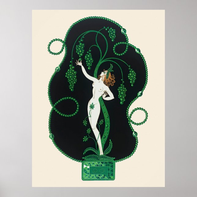 Poster Erté - The Precious Stones Suite, Emerald, 1969 (Devant)