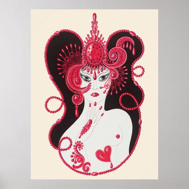 Poster Erté - The Precious Stones Suite, Ruby, 1969 (Devant)