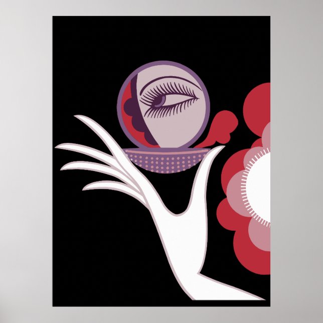 Poster Erté - Vanities Compact, 1974 [Noir] (Devant)