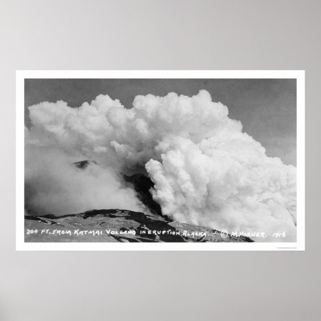 Poster Éruption volcanique de Katmai 1912 (Devant)