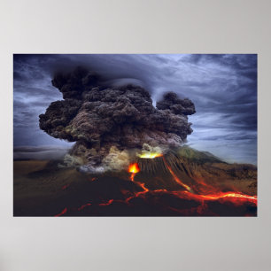 Poster Éruption volcanique stupéfiante