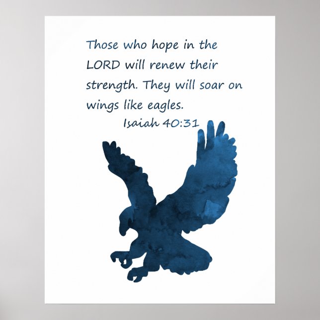 Poster Esaïe 40 31 Bible Verse Aigle (Devant)