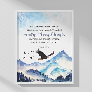 Poster Esaïe 40:31 Monter avec des ailes comme des aigles