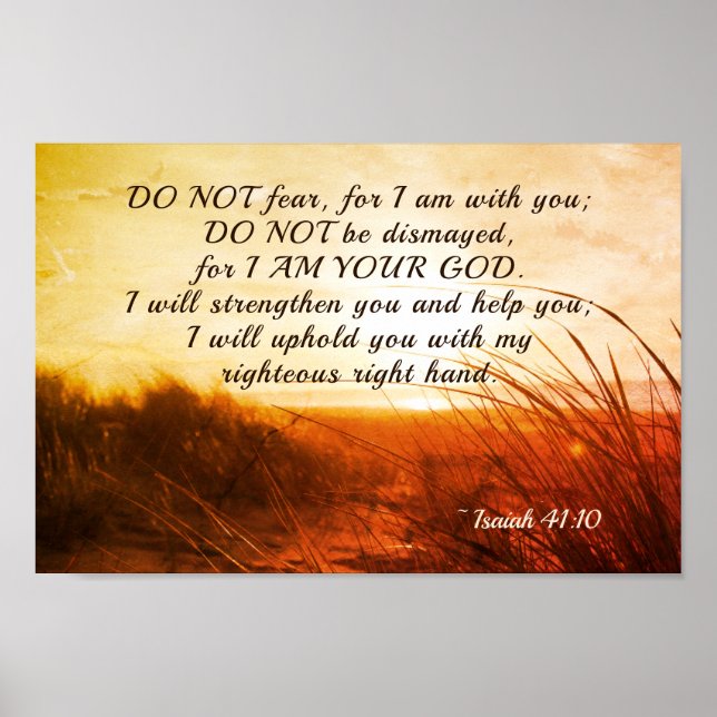 Poster Esaïe 41:10 Verse de la Bible Ne craignez pas que  (Devant)