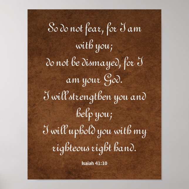 Poster Esaïe 41:10 Verset biblique pour la force (Devant)
