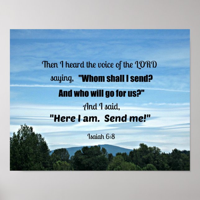 Poster Ésaïe 6:8 Alors j'entendis la voix du Seigneur (Devant)