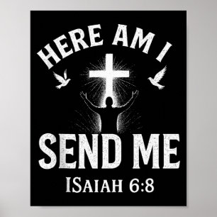 Poster Ésaïe 6_8 Me voici, envoie-moi Verset de la Bible 