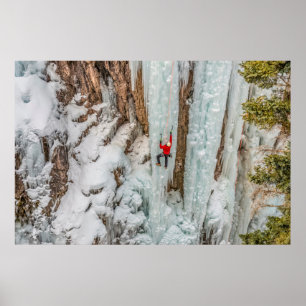 Poster Escalade de glace Cliff ascendante