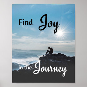 Poster Escalade de montagne motivationnelle - Joie au voy