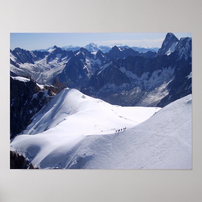 Poster Escalade en massif Mont Blanc, Chamonix, France (Devant)