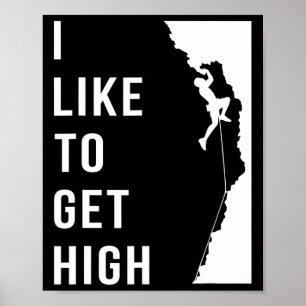 Poster Escalade Grimpeur de Roche Drôle J'Aime Me Faire H