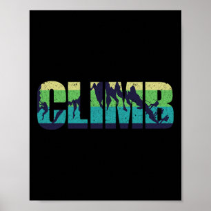 Poster Escalade Grimpeur Grimper Rétro Vintage 
