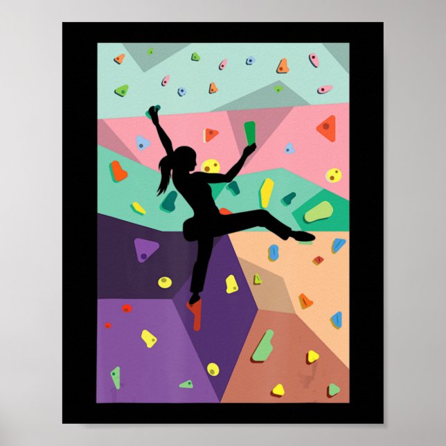 Poster Escalade murale Indoor Rock Climbers Action Sports (Devant)