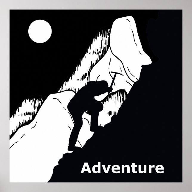 Poster escalade rocheuse (Devant)