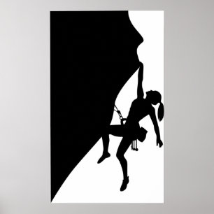 Poster Escalade rock Silhouette