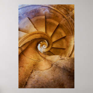 Poster Escalier à spirale descendante, Portugal