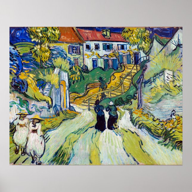 Poster Escalier d'Auvers par Vincent Van Gogh (Devant)