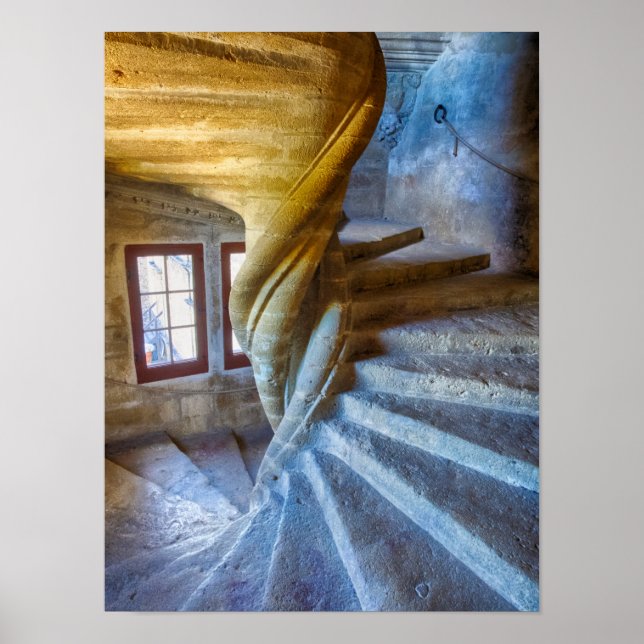 Poster Escalier du château de Spiral, France (Devant)