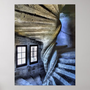 Poster Escalier spiral tordu, France