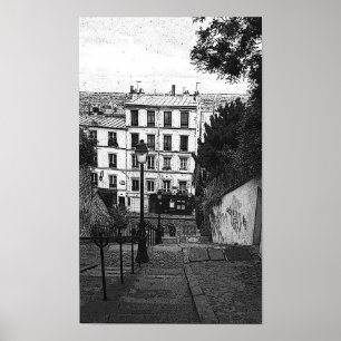 Poster Escaliers de Montmartre