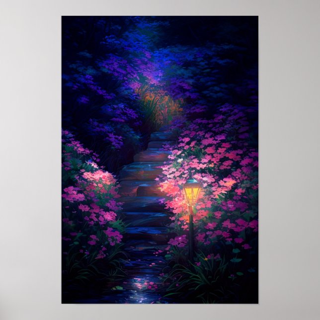 Poster Escaliers du jardin de minuit (Devant)