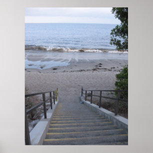 Poster escaliers pour la plage